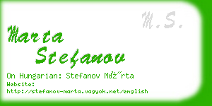 marta stefanov business card